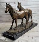 Two Horses Bronze Sculpture after PJ Mene on Marble Base