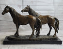 Two Horses Bronze Sculpture after PJ Mene on Marble Base