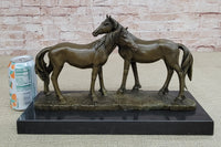 Necking Horses Bronze Sculpture Equestrian Barn Stables