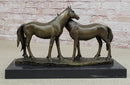 Necking Horses Bronze Sculpture Equestrian Barn Stables