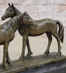 Necking Horses Bronze Sculpture Equestrian Barn Stables