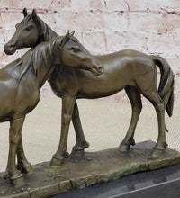 Necking Horses Bronze Sculpture Equestrian Barn Stables