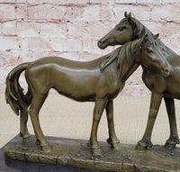 Necking Horses Bronze Sculpture Equestrian Barn Stables