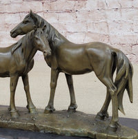 Necking Horses Bronze Sculpture Equestrian Barn Stables
