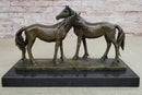 Necking Horses Bronze Sculpture Equestrian Barn Stables