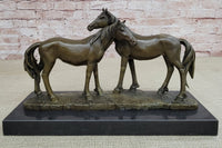 Necking Horses Bronze Sculpture Equestrian Barn Stables