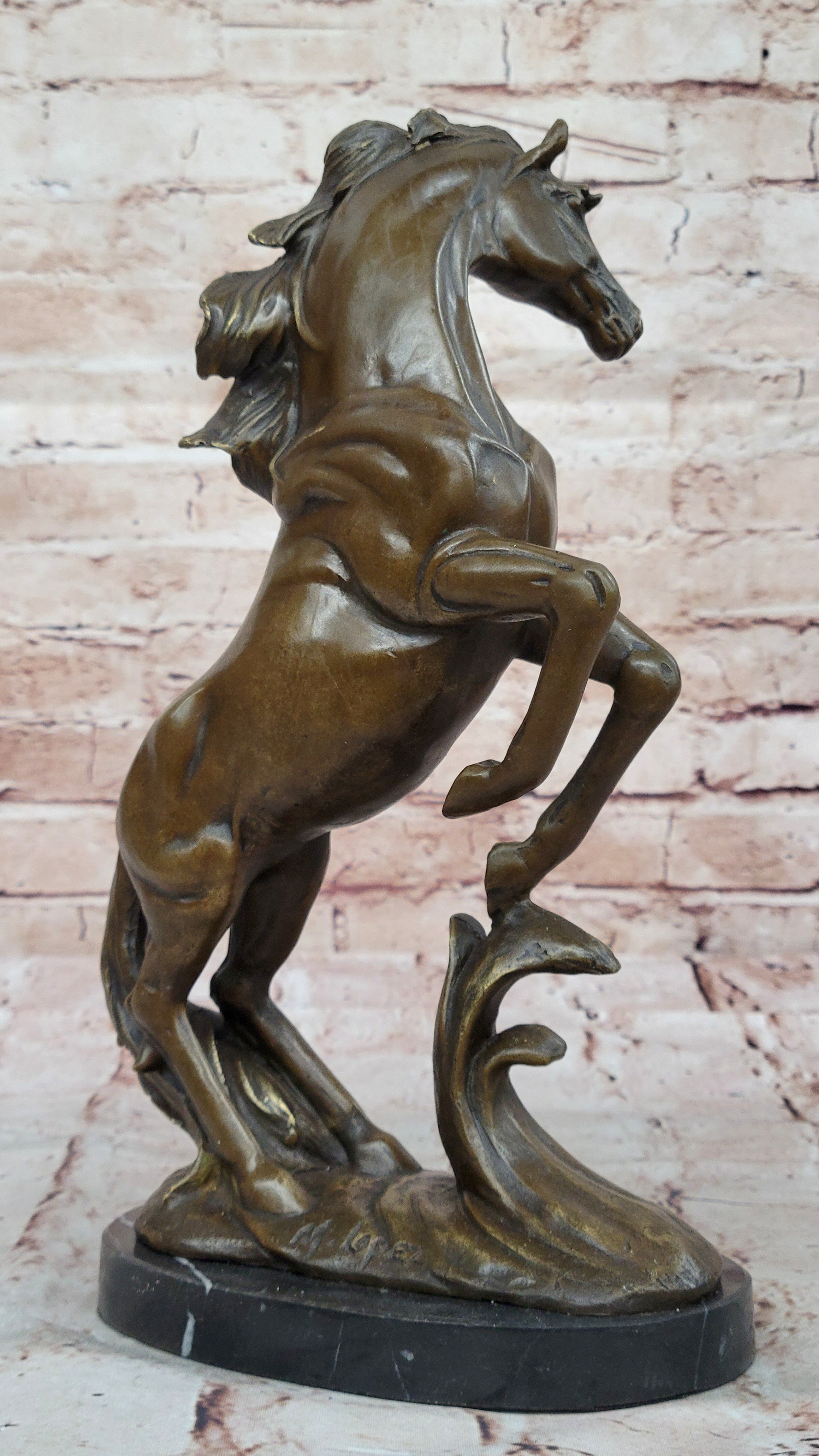 Rearing Horse Bronze Sculpture Equestrian Stables Western