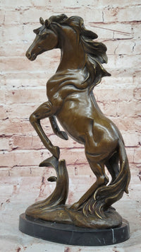 Rearing Horse Bronze Sculpture Equestrian Stables Western