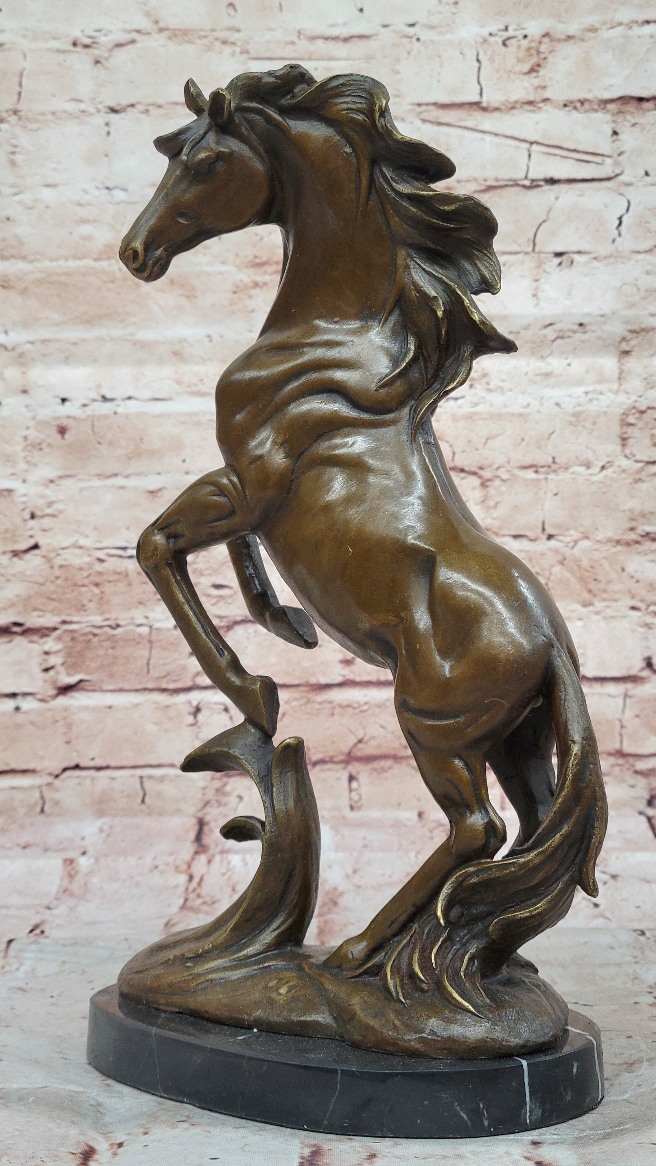 Rearing Horse Bronze Sculpture Equestrian Stables Western