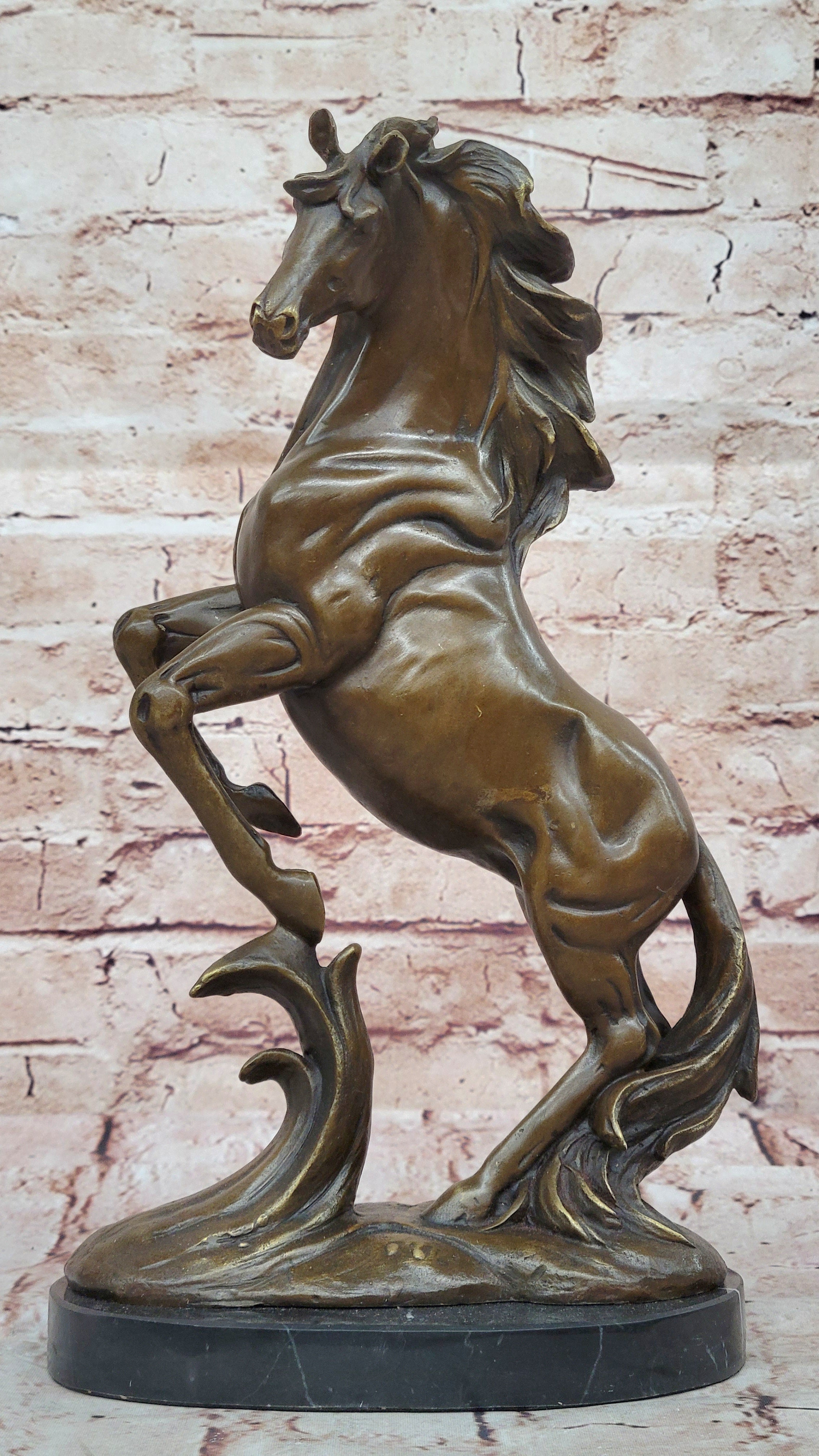 Rearing Horse Bronze Sculpture Equestrian Stables Western