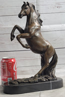 Rearing Horse Bronze Metal Sculpture Equestrian Art Signed