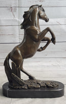 Rearing Horse Bronze Metal Sculpture Equestrian Art Signed