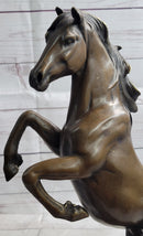 Rearing Horse Bronze Metal Sculpture Equestrian Art Signed
