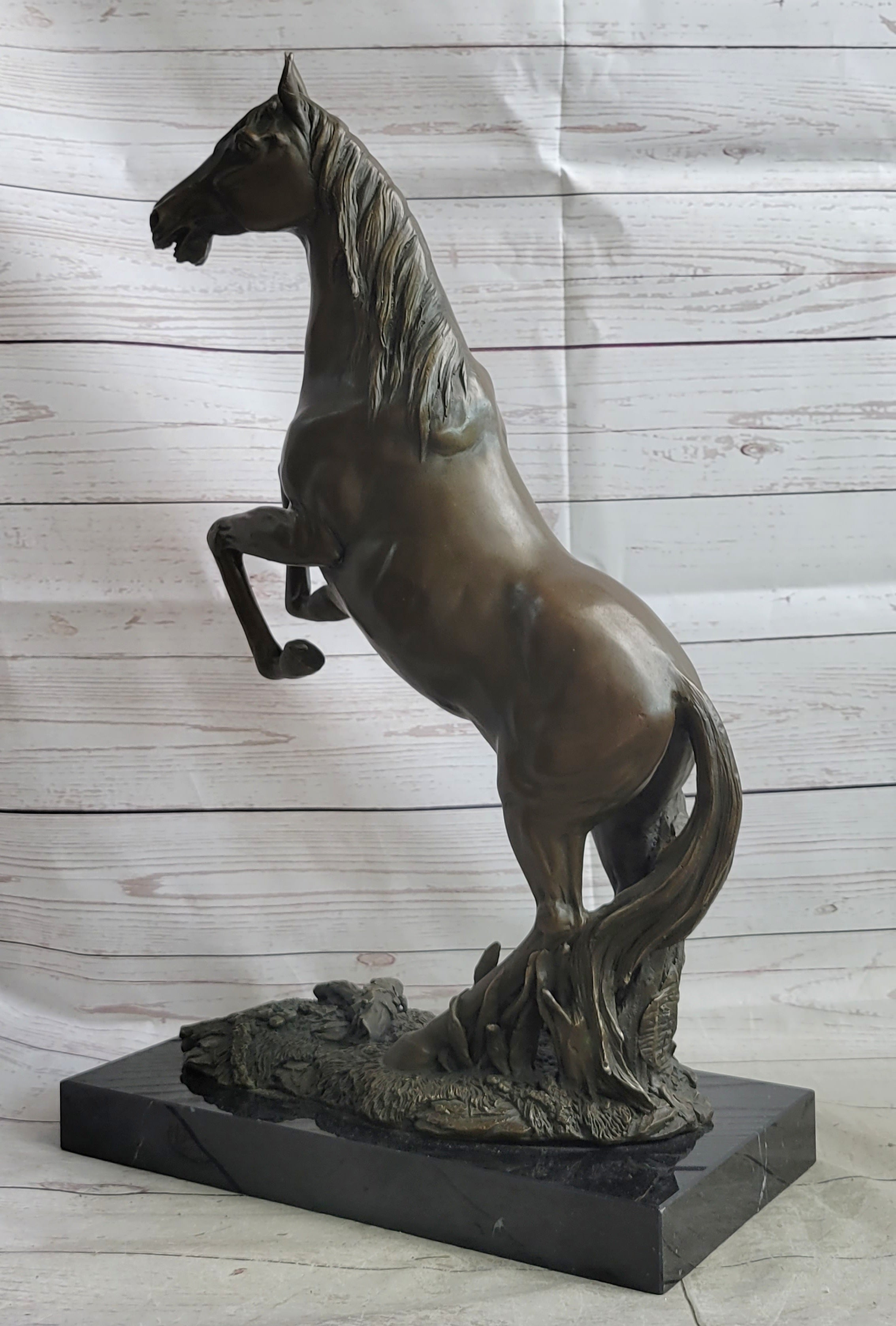 Rearing Arabian Horse Stallion Bronze Sculpture Equestrian