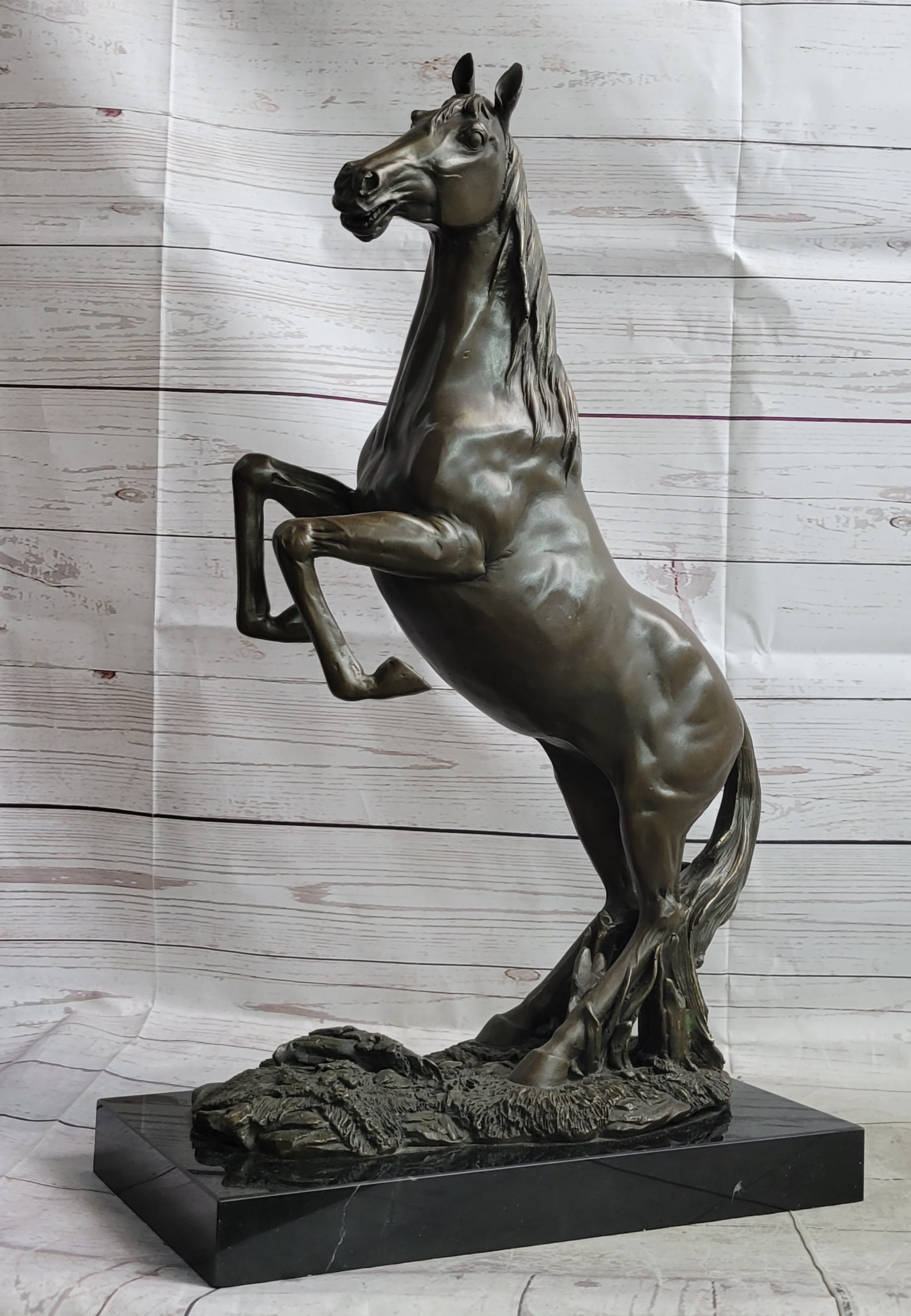 Rearing Arabian Horse Stallion Bronze Sculpture Equestrian