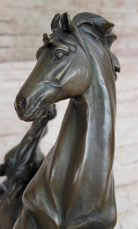 Adult and Baby Horse Pony Dual Rearing Bronze Sculpture