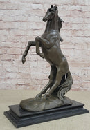 Rearing Stallion Horse Bronze Sculpture Signed Art