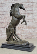 Rearing Stallion Horse Bronze Sculpture Signed Art