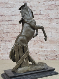 Rearing Stallion Horse Bronze Sculpture Signed Art