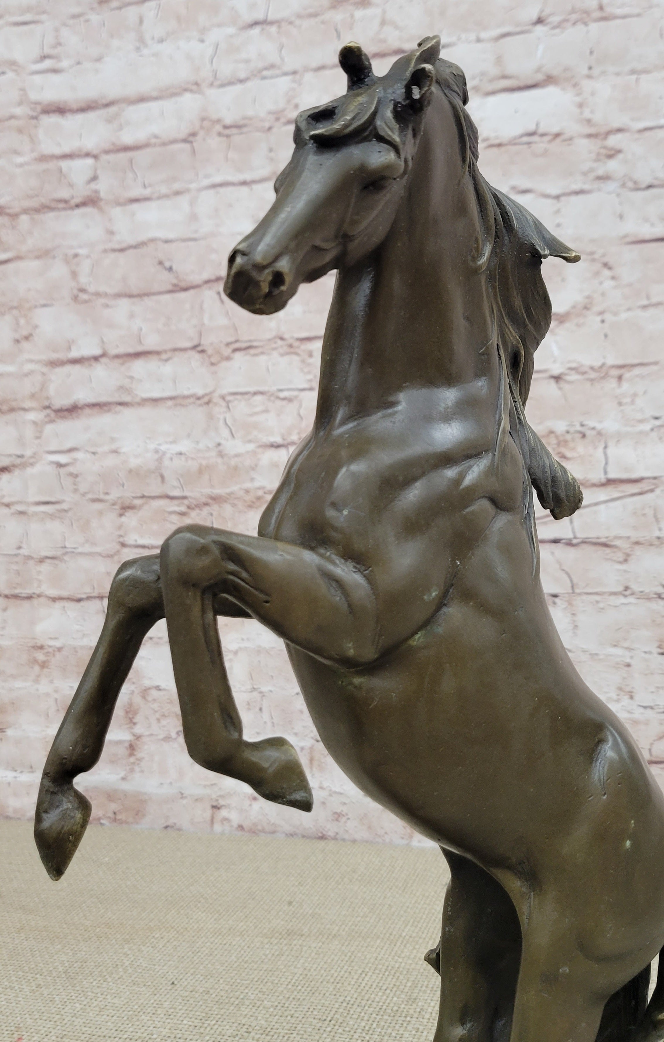 Rearing Stallion Horse Bronze Sculpture Signed Art