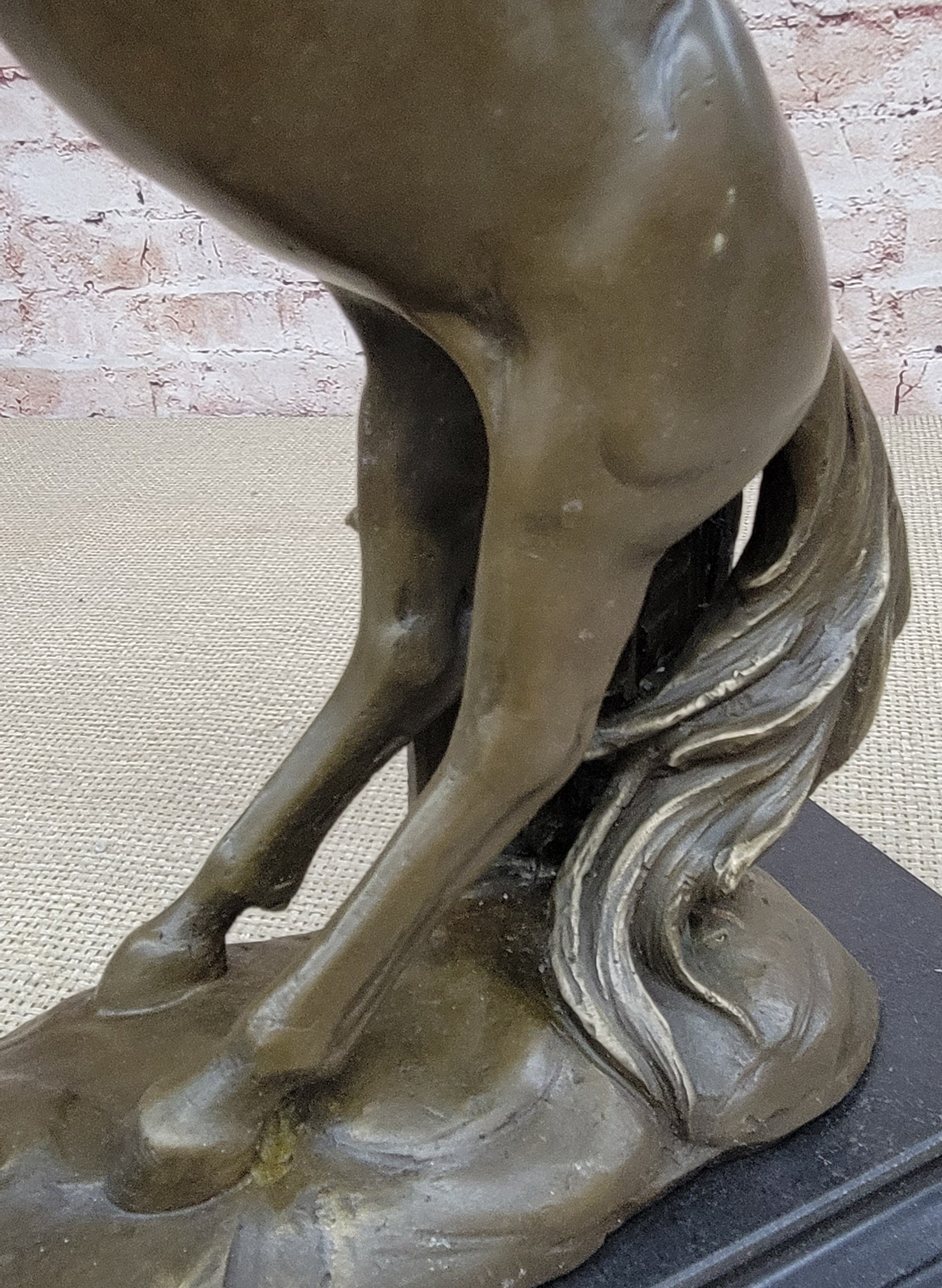 Rearing Stallion Horse Bronze Sculpture Signed Art