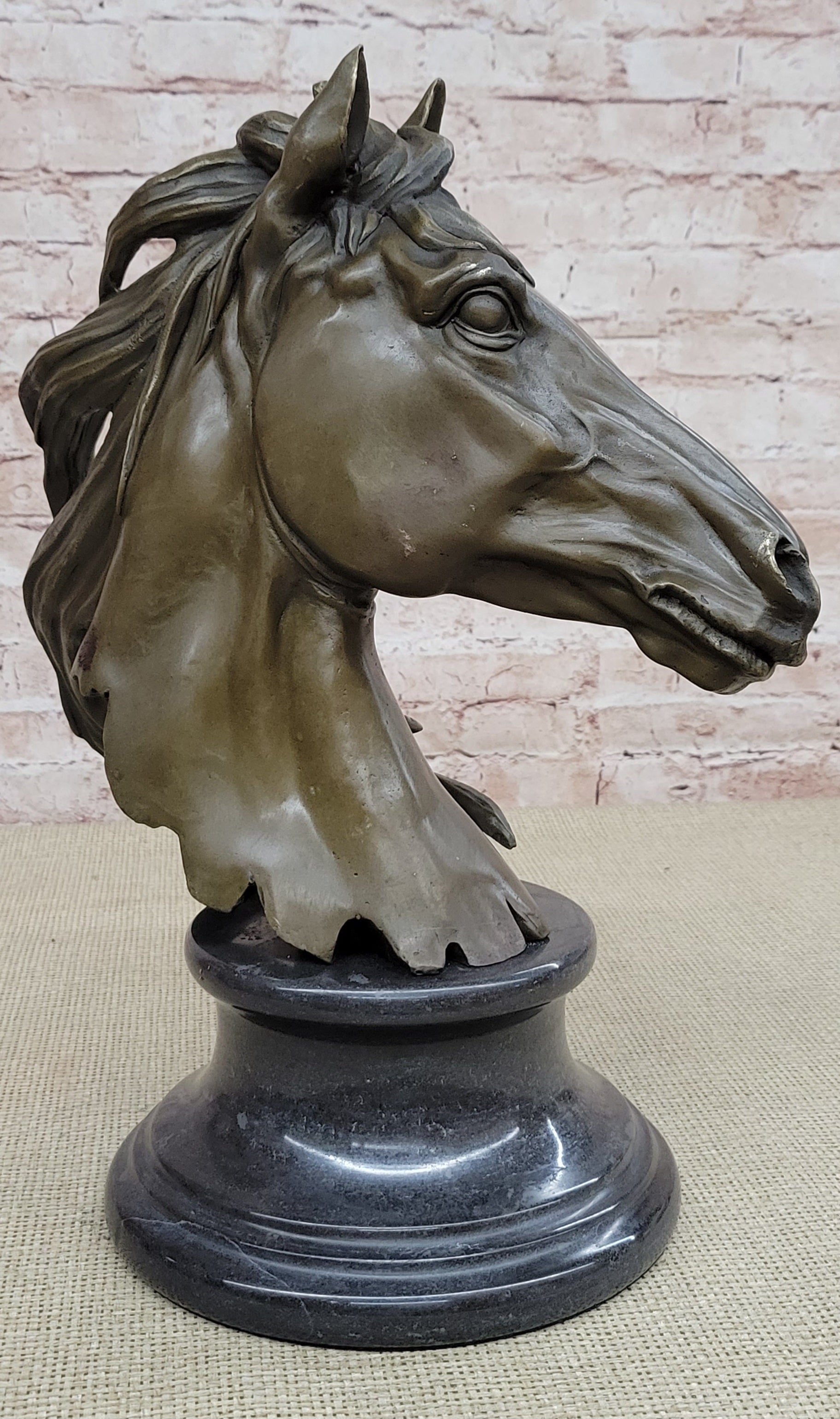 Milo Gorgeous Bust Horse Head Bronze Sculpture Art Deco