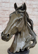 Milo Gorgeous Bust Horse Head Bronze Sculpture Art Deco