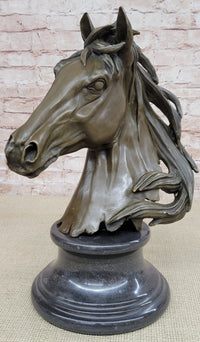 Milo Gorgeous Bust Horse Head Bronze Sculpture Art Deco