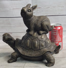 Tortoise and the Hare Aesop Fable Bronze Sculpture Signed Art