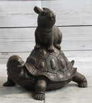 Tortoise and the Hare Aesop Fable Bronze Sculpture Signed Art