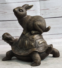 Tortoise and the Hare Aesop Fable Bronze Sculpture Signed Art