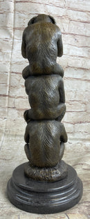 See Hear Speak No Evil Three Wise Monkeys Bronze Sculpture