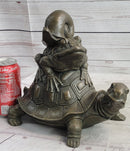 Tortoise Frog & Snail Bronze Metal Sculpture Signed Art