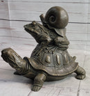 Tortoise Frog & Snail Bronze Metal Sculpture Signed Art