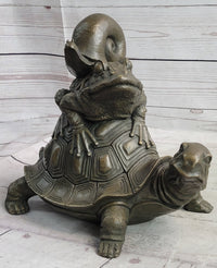 Tortoise Frog & Snail Bronze Metal Sculpture Signed Art