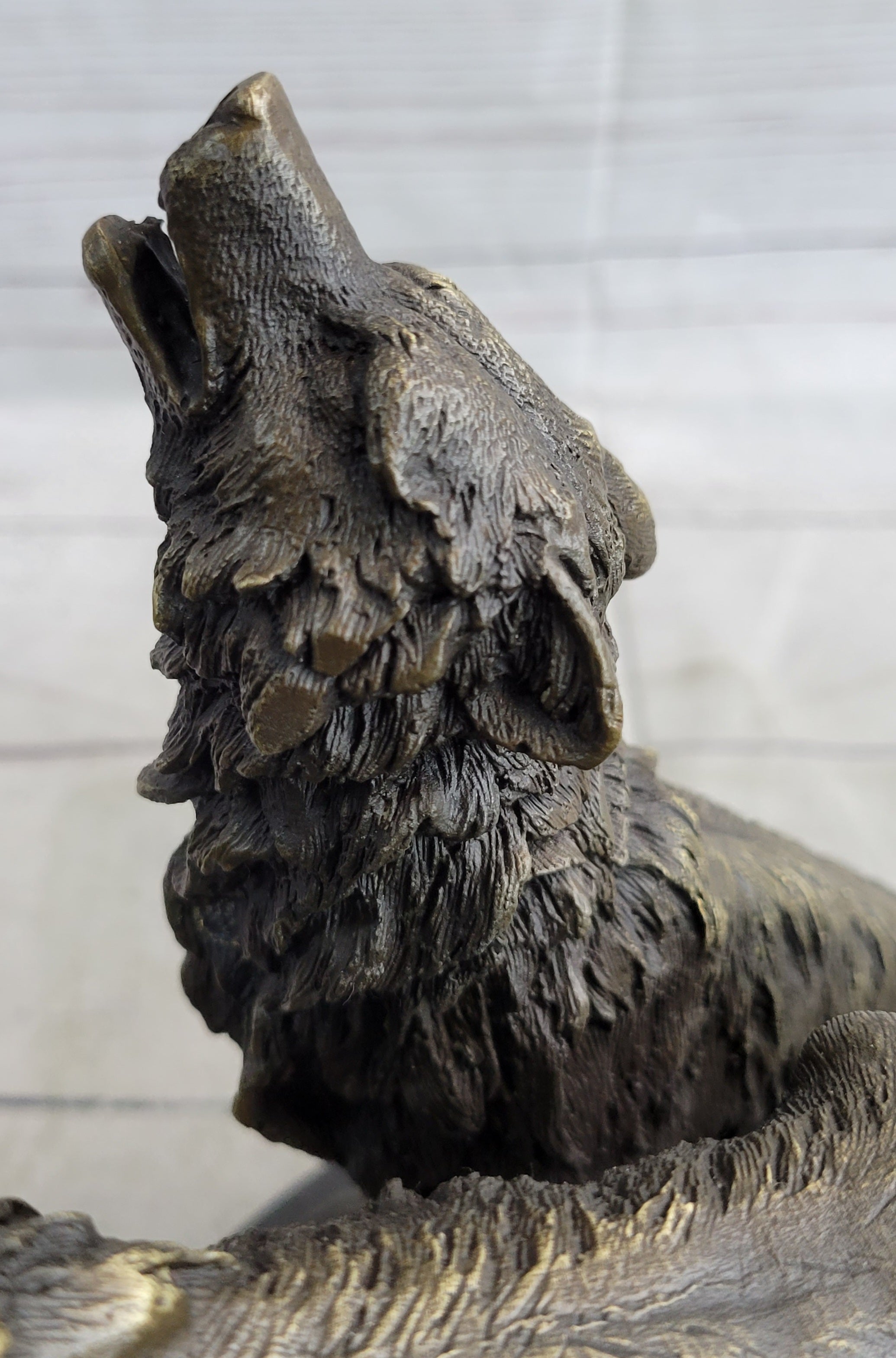 Wolf Pack 2 Wolves Howling Bronze Sculpture by Barye
