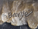 Howling Wolf Bronze Sculpture Signed Art on Marble Base