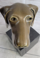 Weimaraner Vizsla Dog Bronze Bust on Marble Base