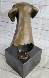 Weimaraner Vizsla Dog Bronze Bust on Marble Base
