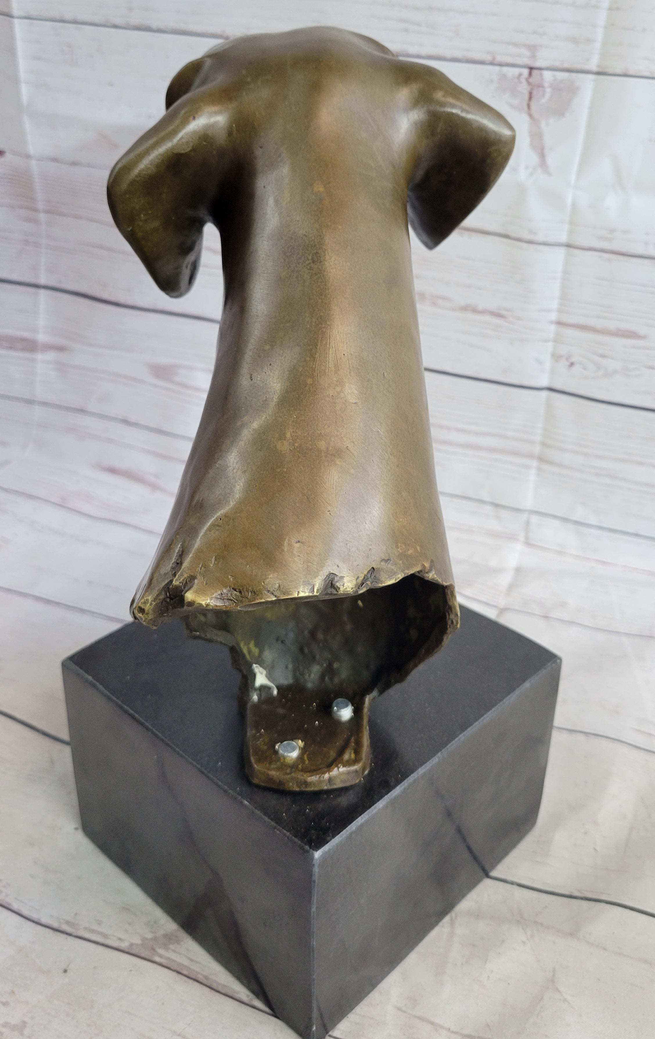 Weimaraner Vizsla Dog Bronze Bust on Marble Base