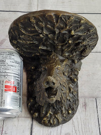 Heavy Solid Cast Bronze Wall Brackets Sconces Shelf Boars Acorns