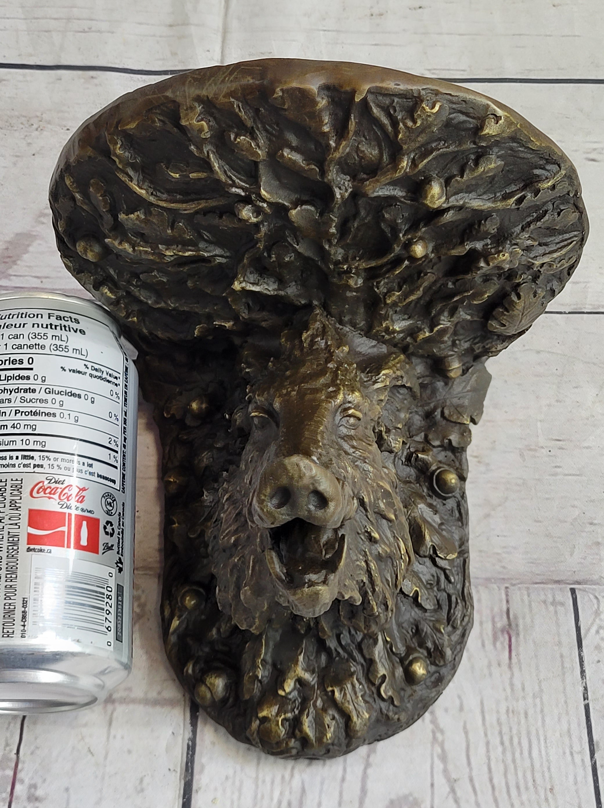 Heavy Solid Cast Bronze Wall Brackets Sconces Shelf Boars Acorns