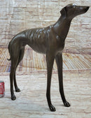 Art Deco Dark Patine Greyhound Dog Bronze Sculpture