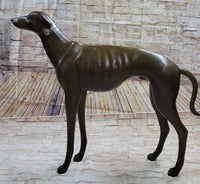 Art Deco Dark Patine Greyhound Dog Bronze Sculpture