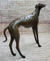 Art Deco Dark Patine Greyhound Dog Bronze Sculpture