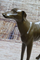 Art Deco Dark Patine Greyhound Dog Bronze Sculpture