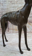 Art Deco Dark Patine Greyhound Dog Bronze Sculpture