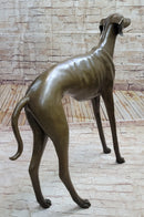 Art Deco Dark Patine Greyhound Dog Bronze Sculpture