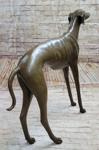 Art Deco Dark Patine Greyhound Dog Bronze Sculpture