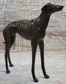 Art Deco Dark Patine Greyhound Dog Bronze Sculpture